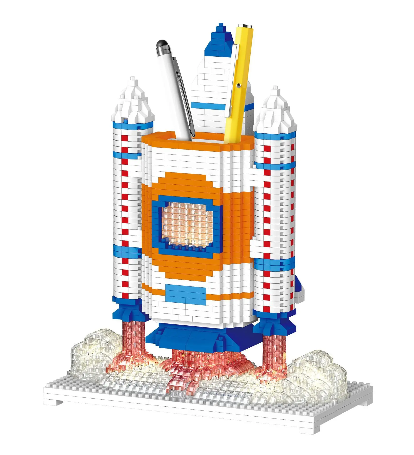 Space Exploration Building Brick Space Rocket Pen Container Micro Diamon... - £32.45 GBP+