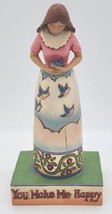 Jim Shore You Make Me Happy Heartwood Creek Figurine Girl Blue Birds 2006 JS1 - £27.64 GBP