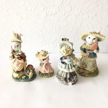 Set of 4 Vintage Easter Bunny Figurines Harriet Hopalong Abigail Whiskers - $14.03