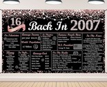 Sweet 16 Birthday Decorations For Girls, Rose Gold And Black Glitter Bac... - $25.99