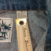 Hey Man RN#67225 Men’s Large Blue Cotton Pure Comfort Denim Vest Multi-Pocket image 5