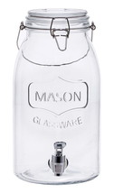 Clear Glass Mason Sun Tea Beverage Dispenser Jar - £18.34 GBP