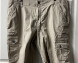 Iron Flex Mens 38 Cargo Shorts Khaki Tan Flat Front Slash Pocket - £9.23 GBP