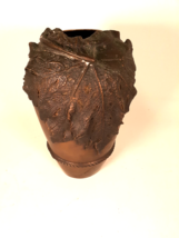Antique Japanese High Relief Heavy Cast Bronze Vase, 13&quot; Tall, 19lbs - £201.34 GBP