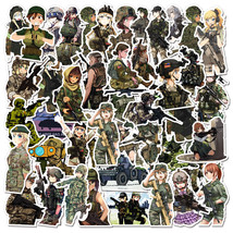 50 Pcs Handmade Female Soldier Stickers for Laptop, Skateboard, Guitar, ... - £7.98 GBP