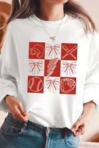 White Baseball Fashion Graphic Cotton Blend Casual Sweatshirt - $20.25