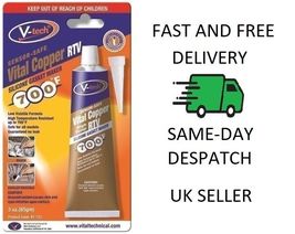 V-Tech Vital Copper RTV Silicone Instant Gasket Maker High Temp Rest 85g... - $167.77 MXN