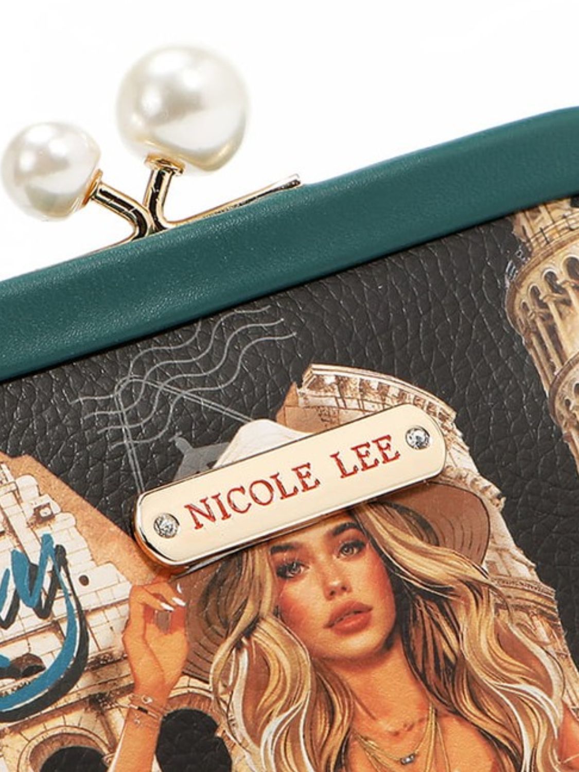Nicole Lee USA Chelsea Pearl Kiss-Lock Coin Purse Item image 7