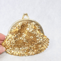 Vintage Yellow Beaded Coin Purse - £7.90 GBP