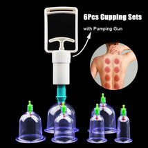 6Pcs Vacuum Cupping Sets with Pumping Gun Suction Cups Back Massage Body Cup - £15.78 GBP