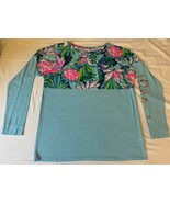 Lilly Pulitzer Finn Top Long Sleeve Turquoise Multicolor Size S NWOT - $27.98