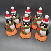 Six (6) Vintage Chilly Willy Penguin Empire Blow Mold Christmas Pathway Toppers - $44.54