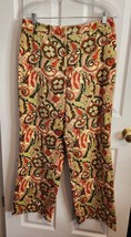 Women’s Vintage Talbots Paisley Straight Leg Soft Velvet Pants Size 12 S... - $11.37