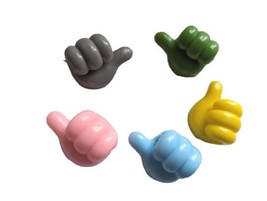 Cable Wire Organizers Thumbs Up Colorful Wall Hooks Self Adhesive Silicone Clips - £6.11 GBP
