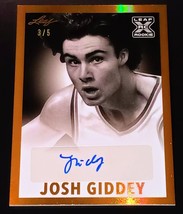 Authenticity Guarantee 
josh giddey #/5  rookie auto leaf memories Short prin... - £1,838.51 GBP