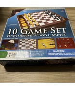 Game Center 10 Games Cardinal Family Wood Boards Metal Box Chess &amp; More ... - $18.00