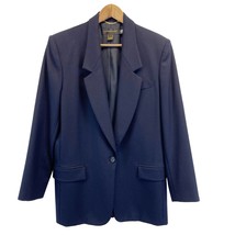 Vintage Classiques Entier Womens M Navy Blue Blazer 100% Pure Wool Academia - £50.12 GBP