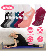 6Packs Women Yoga Socks W/ Straps Non-Slip Grips Walking Soft Dance Yoga... - $34.99