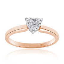 0.50 Carat Heart Shape Engagement Ring Solitaire 14k Rose Gold - £225.92 GBP