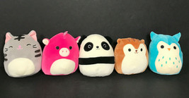 kelly toys squishmallow lot 5 small plush animals cat owl unicorn panda squirrel - £26.78 GBP