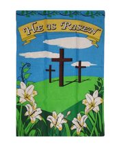 2&#39;x3&#39; Easter Crosses Garden Flag Jesus He Is Risen Resurrection Happy 24x36&quot; 2X3 - £3.54 GBP