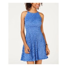 BCX Junior Womens 13 Periwinkle Blue Lace Scalloped Trim Fit Flare Dress NWTCY79 - £23.03 GBP