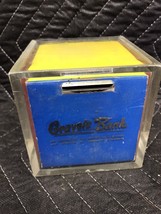 Clear Acrylic Cube ADVERTISING Coin BANK -  Gravois BANK OF St Louis - $9.90