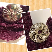 Lot Of Two Vintage Silver Tone Brooch And Scarf Clip - £9.53 GBP