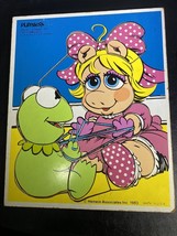 MISS PIGGY &amp; KERMIT wooden puzzle Playskool 1983 Cat&#39;s Cradle Muppets Ba... - £7.45 GBP
