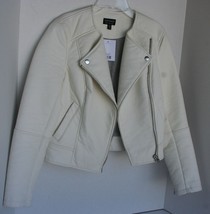 NWT TOPSHOP Cream Ivory Faux Leather Jacket US 2, EUR 34, UK 6 Women’s J... - $69.29