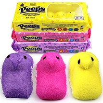 Peeps Marshmallow Chicks – Yellow Purple and Pink Gluten and Fat-Free Candy –... - £24.94 GBP