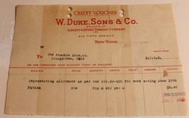 Vintage W Duke &amp; Sons Company Receipt June 21 1922 Ephemera Tobacco New ... - $9.89