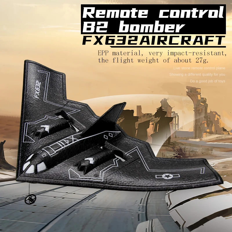 New Funny Rc Plane B2 Stealth Bomber 2Ch 34Cm 2.4G Remote Control Airplane - £30.23 GBP+