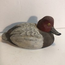 Wood Carved Miniature Redhead Duck Fork Art Nicely Painted 4.5” - £14.90 GBP