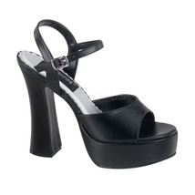 DEMONIA DOL09/B/PU Womens Sexy Black 5&quot; Chunky Heel Platform Sandals Hee... - £49.09 GBP