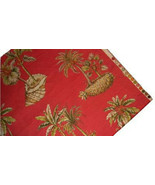 P Kaufmann Coral Pink Palm Trees &amp; Shells Tropical Cotton Fabric 48&quot; X 5... - £10.14 GBP