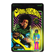 Jimi Hendrix-Are You Experienced (Blacklight) 3 3/4&quot; ReAction Figure by Super 7 - £22.49 GBP
