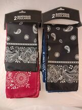 Bandanas, Two 2 Packs, 100% Polyester, New - $96.04 MXN