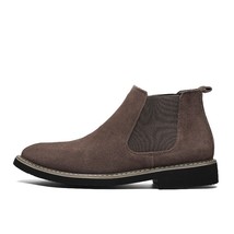 Men Chelsea Boots Ankle Boots Fashion Men&#39;s Male  Leather Quality Slip Ons Motor - £46.88 GBP