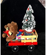 Byers Choice Accessory Red Wagon w/Toys Plush Brown Bear Train Gifts Xma... - $444.60 MXN