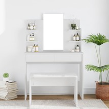 Dressing Table with Mirror White 96x40x142 cm - £358.31 GBP
