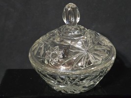 Vintage 1960’s ANCHOR HOCKING PRESCUT Clear Glass STAR OF DAVID Candy Di... - $12.64