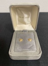 Heart Earrings 14k Gold Stud With 14K Backings - £83.09 GBP