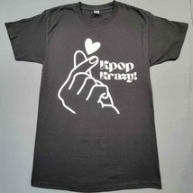 T-Shirt Kpop Krazy Men Size S Black White Trendy Graphic Short Sleeve Cl... - £11.31 GBP
