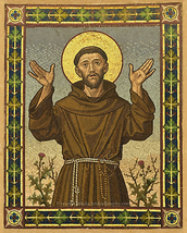 St. Francis of Assisi – Mosaic from Franciscan Friary, Bolzano, Italy – Catholic - £11.06 GBP+