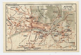 1927 Original Vintage City Map Of Meran Merano / South Tyrol / Italy - £16.86 GBP