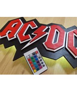 AC DC Sign Wall LED, Acdc Wood Decoration 3D, Wood Wall Art with Led lights - £137.16 GBP