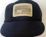 Vintage Perry Supply Inc Patch Hat Cap Blue SnapBack pa1 - £31.18 GBP