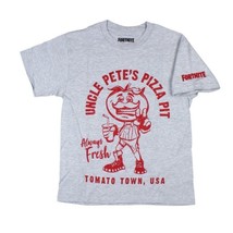 FORTNITE Boys Epic Games Uncle Pete&#39;s Pizza Pit Youth Graphic kids T-Shirt - £14.93 GBP