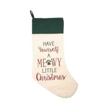 Large 18&quot; Embroidered Meowy Little Christmas Cat Kitten Pet Holiday Stocking - £17.36 GBP